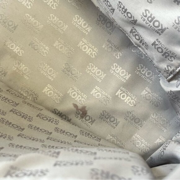 Michael Kors Pearl Grey Large Pebbled Leather Jet Set Tote Bag Purse Handbag - Picture 15 of 15